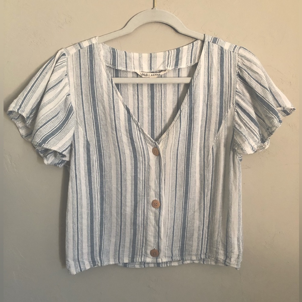 Vanilla Star Denim Colored Striped Shirt